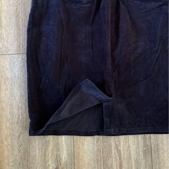 WOOLRICH Black Corduroy Button Front Skirt, Sz 6 - Picture 10 of 13